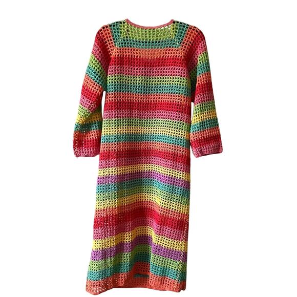 farm rio MULTICOLORED CROCHET DRESS size S - Picture 3 of 7